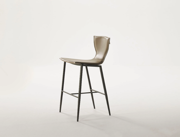 VARENNE - High tanned leather stool with back by Casa Covre - view 3